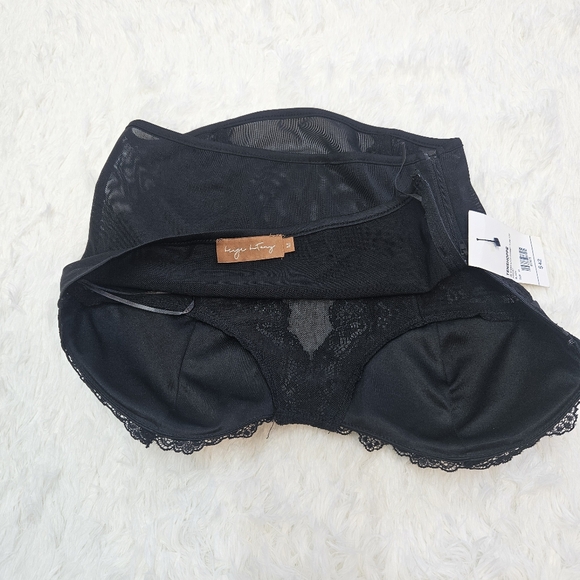 Beige Botany Sheer Lace Corset Tube Top. - Picture 6 of 9